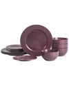 Stone Lain Topaz 12pc Dinnerware Set In Red