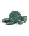 Stone Lain Topaz 12pc Dinnerware Set In Green