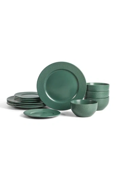 Stone Lain Topaz Stoneware 12-piece Dinnerware Set In Green
