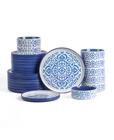 Stone Lain Tropea 24 Pc. Dinnerware Set, Service For 8 In Blue