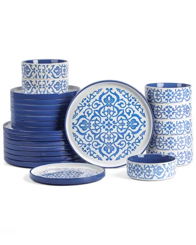 Stone Lain Tropea 24-piece Dinnerware Set Stoneware In Blue