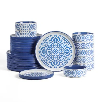 Stone Lain Tropea Stoneware 24-piece Dinnerware Set In Blue