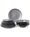 Stone Lain Valencia 16pc Porcelain Dinnerware Set In Gray