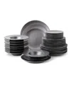 Stone Lain Valencia 32pc Porcelain Dinnerware Set In Metallic Grey