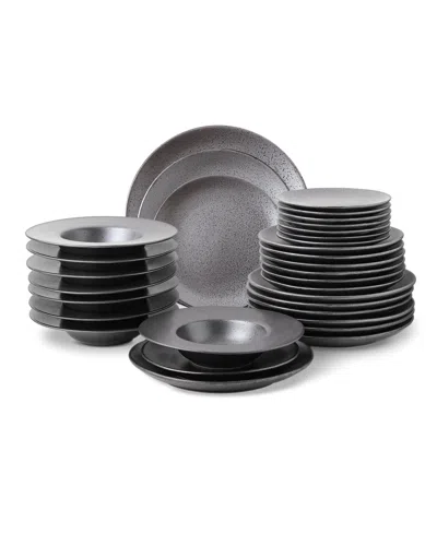 Stone Lain Valencia 32 Pc. Dinnerware Set, Service For 8 In Metallic Grey