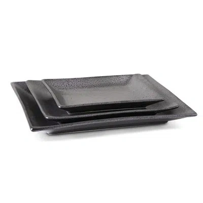 Stone Lain Valencia 3-piece Serving Plate Set Porcelain In Gray