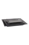 Stone Lain Valencia Porcelain 3-piece Serving Plate Set In Gray