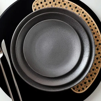 Stone Lain Valencia Porcelain 32-piece Dinnerware Set In Black