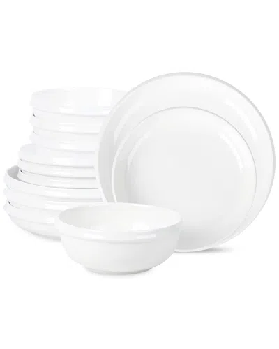 Stone Lain Verso 12pc Dinnerware Set In White
