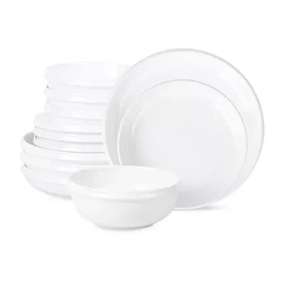 Stone Lain Verso 4-pc. Porcelain Dinnerware Set In White