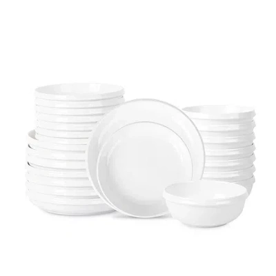 Stone Lain Verso Porcelain Dinnerware Set In White