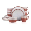 Stone Lain Vince 16-pc. Stoneware Dinnerware Set In Red