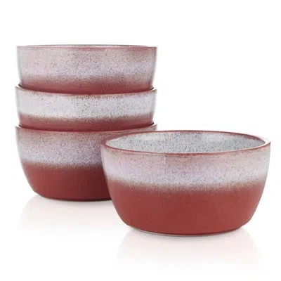 Stone Lain Vince 4-piece Bowl Set Stoneware In Red