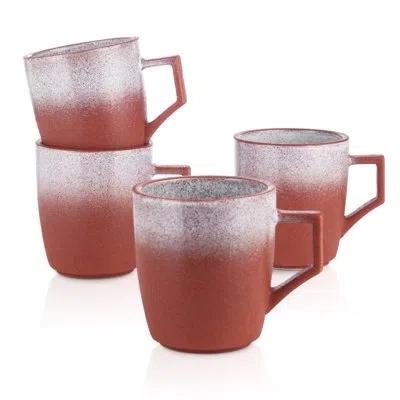 Stone Lain Vince 4-piece Mug Set Stoneware In Red
