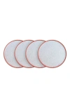 Stone Lain Vince Stoneware 4-piece  Dinner Plate Set In Red