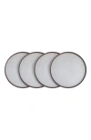 Stone Lain Vince Stoneware 4-piece Salad Plate Set In Gray