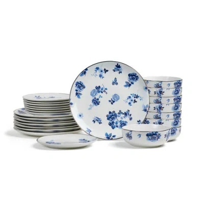 Stone Lain Viola Porcelain 24-piece Dinnerware Set In Blue