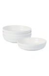 Stone Lain Virtuo Porcelain 4-piece Pasta Bowl Set In White