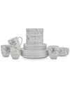 Stone Lain Zora 16pc Porcelain Dinnerware Set In White