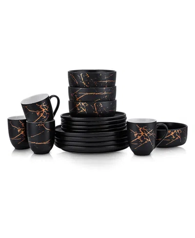 Stone Lain Zora 32 Pc. Dinnerware Set, Service For 8 In Black