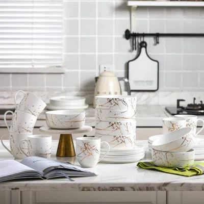 Stone Lain Zora 32-piece Dinnerware Set Porcelain In White