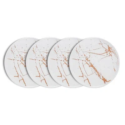 Stone Lain Zora 4-piece Dinner Plate Set Porcelain In White
