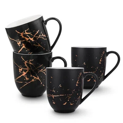 Stone Lain Zora 4-piece Mug Set Porcelain In Black