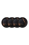 Stone Lain Zora Porcelain 4-piece Dinner Plate Set In Black