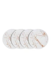 Stone Lain Zora Porcelain 4-piece Dinner Plate Set In White