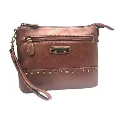 Stone Mountain Laredo Riveted Leather Crossbody Bag In Brown