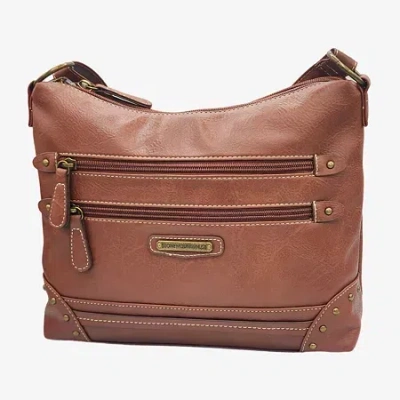Stone Mountain Laredo Riveted Leather Irene Hobo Bag In Brown