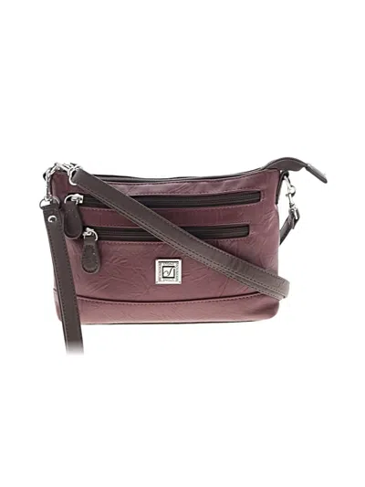 Pre-owned Stone Mountain Leather Crossbody Bag In Burgundy