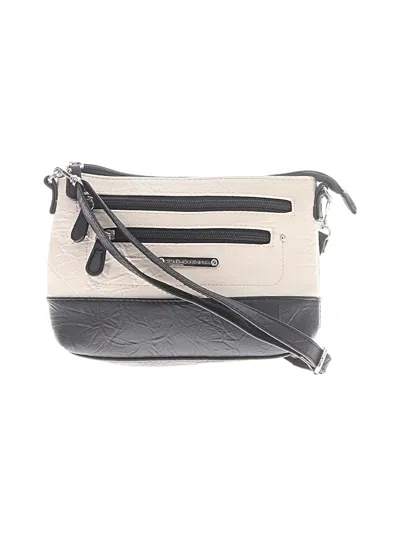Pre-owned Stone Mountain Leather Crossbody Bag In Gray