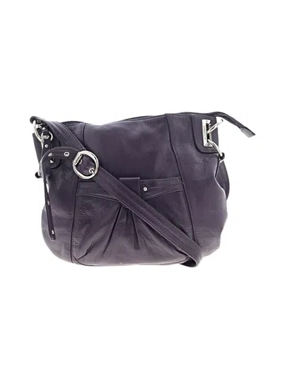 Pre-owned Stone Mountain Leather Crossbody Bag In Purple
