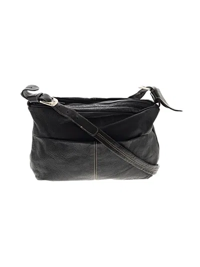 Pre-owned Stone Mountain Leather Shoulder Bag In Black