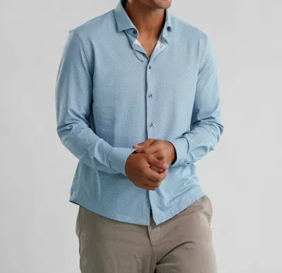 Stone Rose Apex Diamond Geo Long Sleeve Shirt In Light Blue