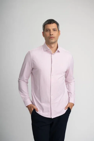 Stone Rose Apex Estate Microstripe Ls Shirt In Pink