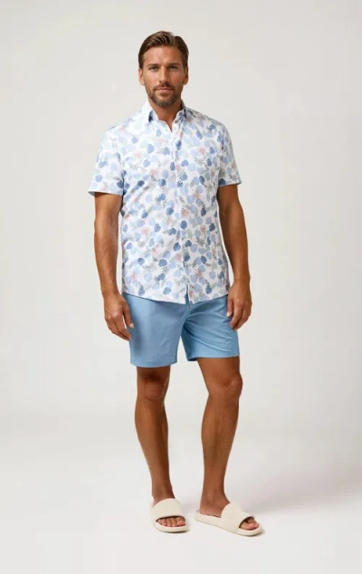 Stone Rose Birdseye Solid Swim Trunk In Blue