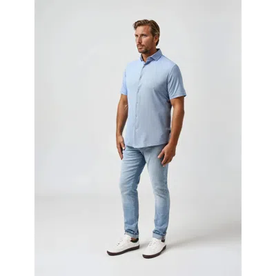 Stone Rose Core Techno Stretch Ss Button-up Shirt In Navy