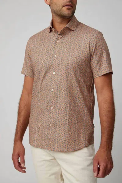 Stone Rose Daisies Short Sleeve Shirt In Copper In Multi