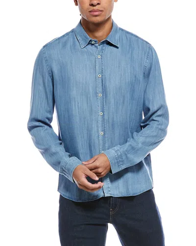 Stone Rose Denim Print Shirt In Blue