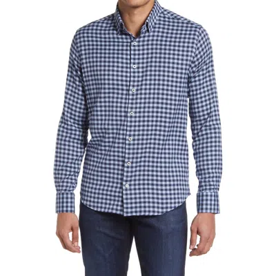 Stone Rose Dry Touch® Check Performance Flannel Button-up Shirt In Blue