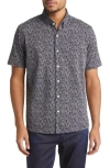STONE ROSE STONE ROSE DRY TOUCH® PERFORMANCE DICE PRINT SHORT SLEEVE BUTTON-UP SHIRT