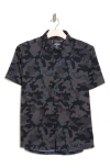 STONE ROSE STONE ROSE DRYTOUCH® PERFORMANCE CAMO PRINT SHORT SLEEVE BUTTON-UP SHIRT