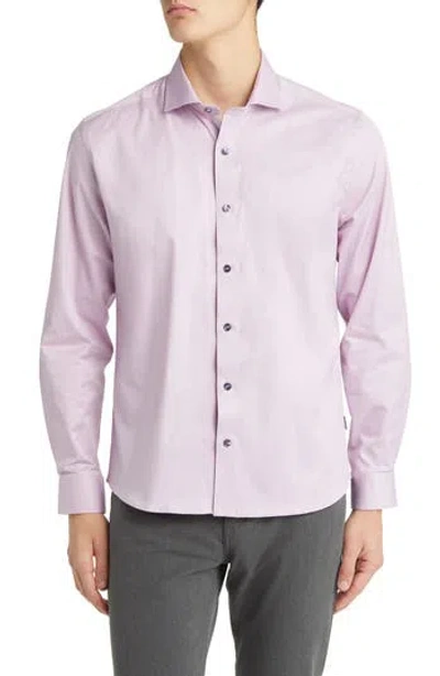 Stone Rose Drytouch® Performance Sateen Button-up Shirt In Purple