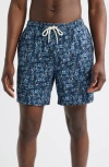 Stone Rose Flight & Floral Swim Trunks