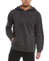 Stone Rose Garment Washed Hoodie In Gray