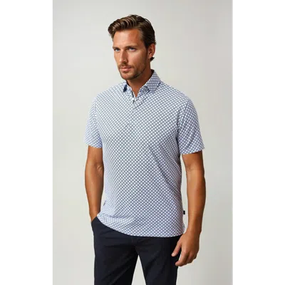 Stone Rose Geo Print Techno Stretch Polo In Multi