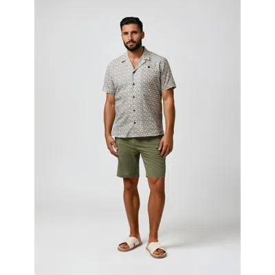 Stone Rose Linen Skull Floral Ss Resort Shirt In Multi