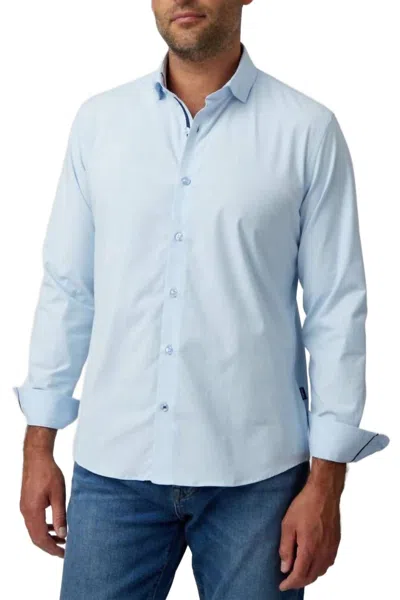 Stone Rose Long Sleeve Dry Touch Shirt In Light Blue